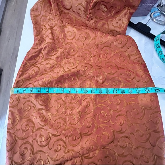 Gold Rust Brocade Qipao (Cheongsam) - Picture 14 of 15